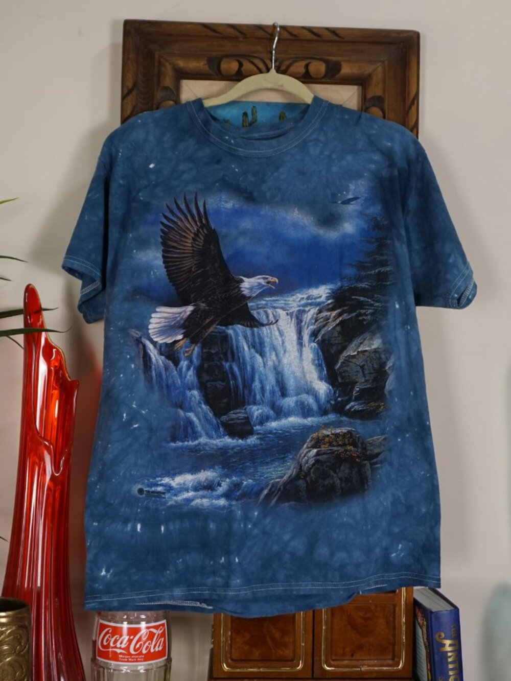 Y2k The Mountain bald eagle waterfall graphic nature tee shirt